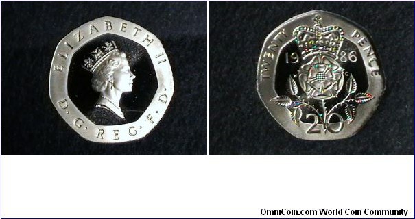 Great Britain 1986 Proof 20 Pence Km# 939 
