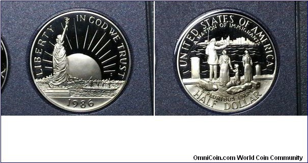 U.S. 1986-S Proof Ellis Island clad half comm. 