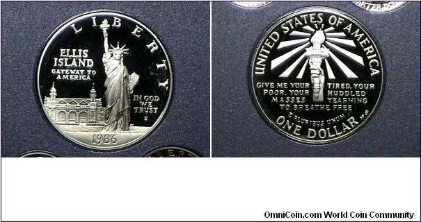 U.S. 1986-S Proof Statue of Liberty comm. 