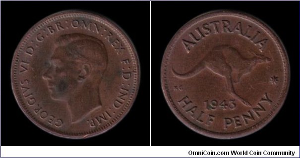 1943(m) ½ Penny