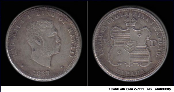 1883 ¼ Dollar (Hapaha)