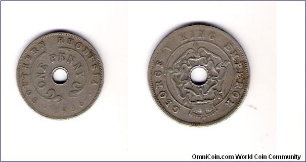 ONE PENNY.SOUTHERN RHODESIA