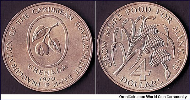 Grenada 1970 4 Dollars.