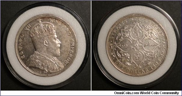 Straits Settlements 1 Dollar Silver. 