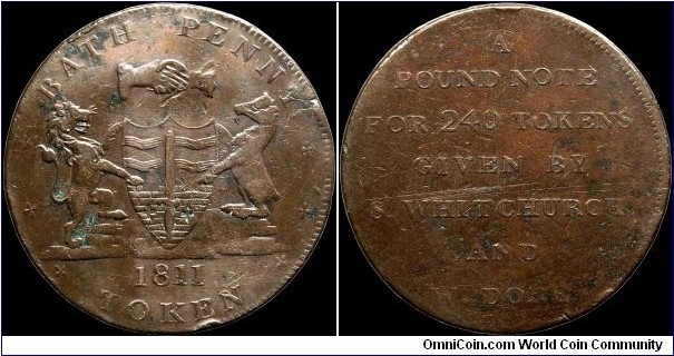 1811 1 Penny token.

This was from Bath.