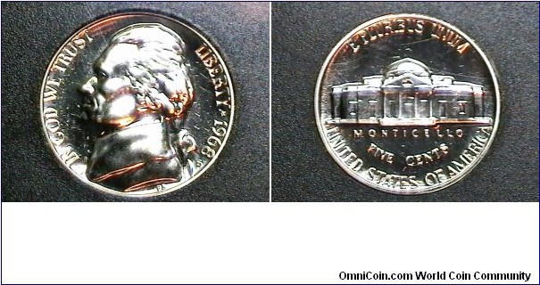 U.S. 1968 Proof Set Jefferson Nickel