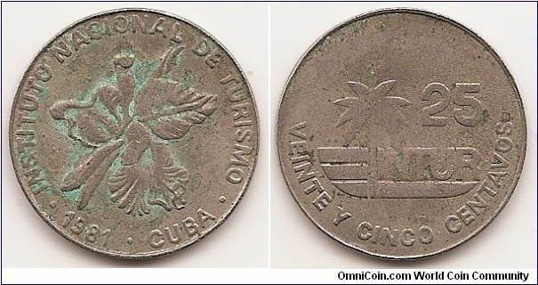 25 Centavos
KM#418.1
Copper-Nickel   Obv: Flower, date below Rev: Palm tree within logo, large 25