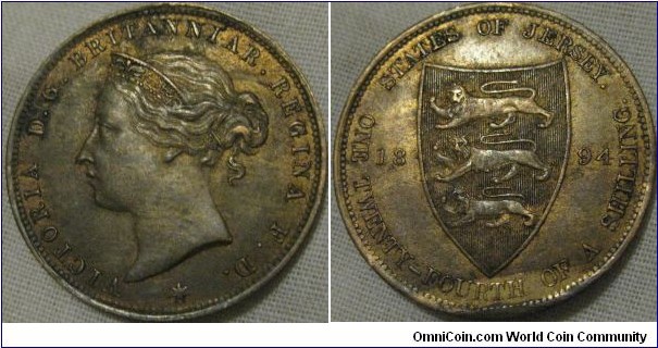 1894 1/24th shilling EF lustrous