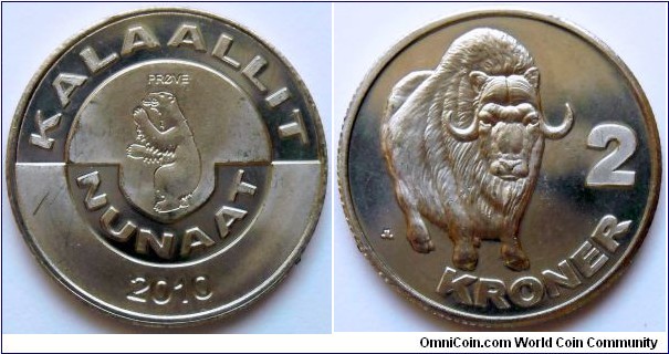 2 kroner.
2010, Greenland.
Musk Ox
(Unofficial pattern)