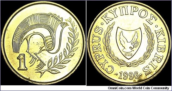 Cyprus - 1 Cent - 1996 - Weight 2,0 gr - Nickel / Brass - Size 16,5 mm - Thickness / 1,35 mm - President / Glafcos Clerides (1993-2003) - Mintage 12 000 000 - Edge : Plain - Reference KM# 53.3 (1991-98)