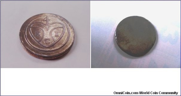 1786 PENANG(Prince of Wales)1ST coin,it was a undated uniface copper i cent(Pice).Struck by British United East India Company(VEIC)