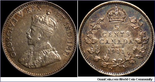 Canada 5 Cents 1911 