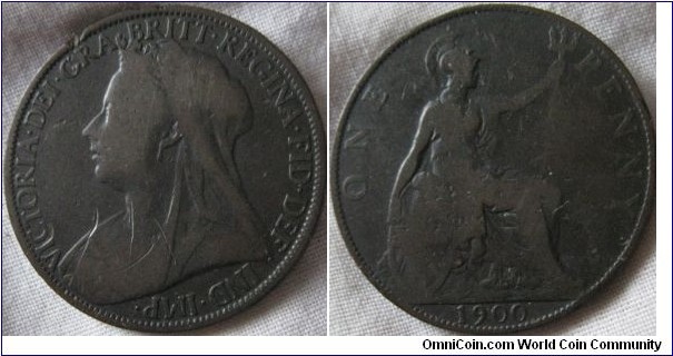 1900 penny average grade, possible closed 9