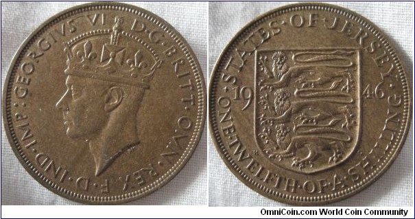 1946 1/2 shilling, EF