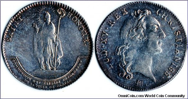 silver jeton issued for the Boulangers de Paris (Bakers) circa 1750