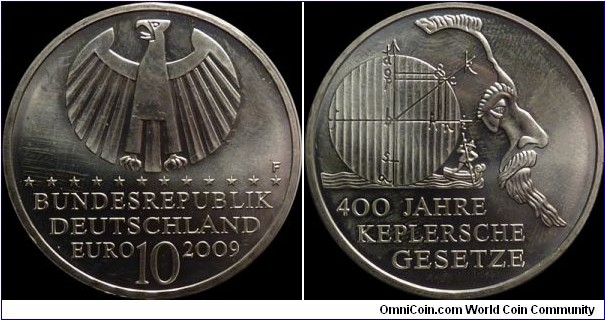 Germany 10 Euro 2009-F ~ Commemorative ~ .925 Silver
