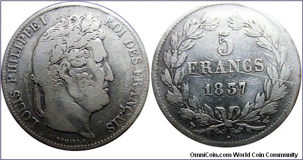 5 francs 25g., .900 silver, .7234 oz 