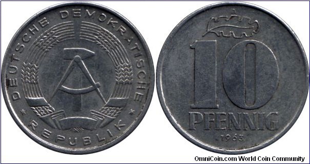 1963-A 10 Pfennig East Germany