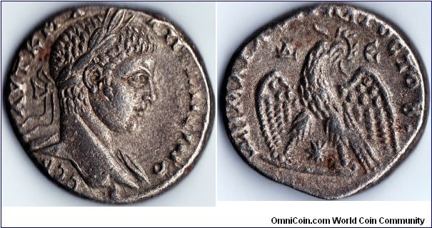 Roman Emperor `Elagabalus' billon tetradrachm minted 219 AD.