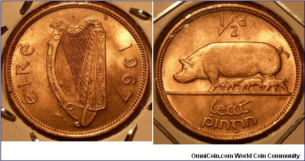 1/2 'Half' Penny - Sow with piglets