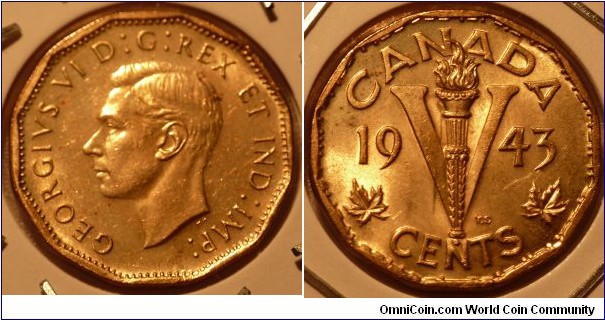 5 'V' Cents, George VI