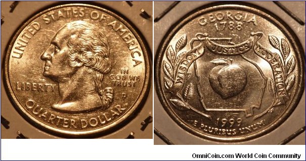 25 Cents, Georgia, State Quarters (4/56) * Obv pic is common scan.