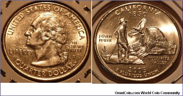 25 Cents, California, State Quarters (31/56) * Obv pic is common scan.