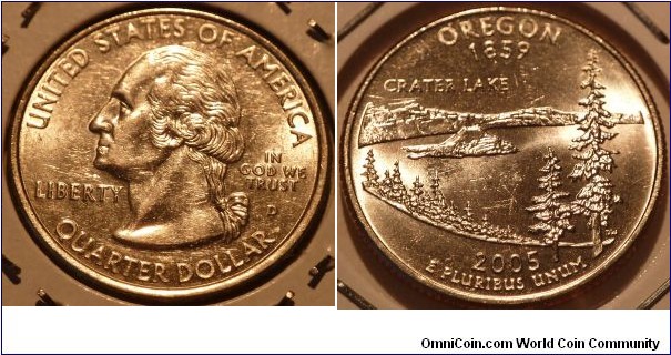 25 Cents, Oregon, State Quarters (33/56) * Obv pic is common scan.