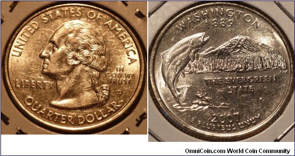 25 Cents, Washington, State Quarters (42/56) * Obv pic is common scan.