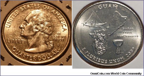 25 Cents, Guam, State Quarters (53/56) * Obv pic is common scan. (6 extra territories under US)