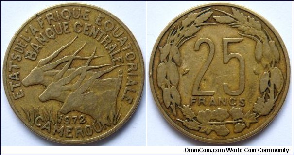 25 francs.
1972, Equatorial African States.