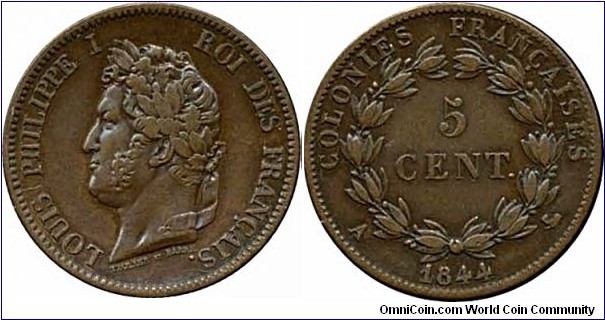 French colonies 5 centimes