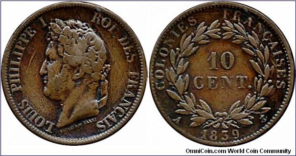 French colonies 10 centimes