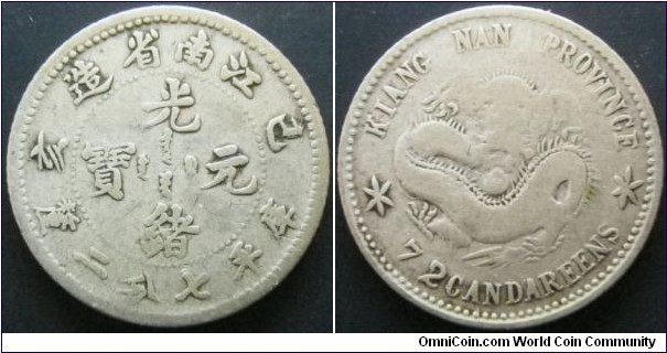 China Kiangnan Province 1899 7.2 candareens.  Weight: 2.5g