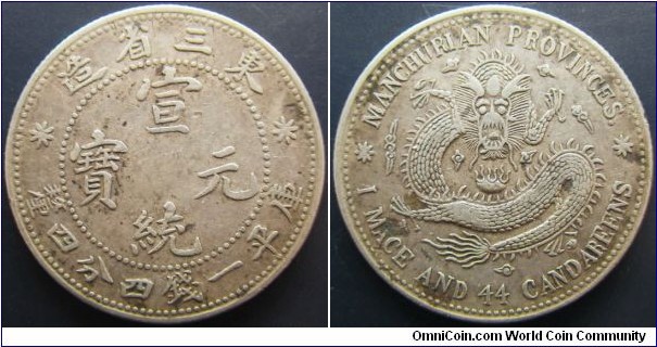 China Manchurian Provinces 1909 1.44 mace. Nice details. Looks like there's an error with 