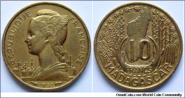10 francs.
1953