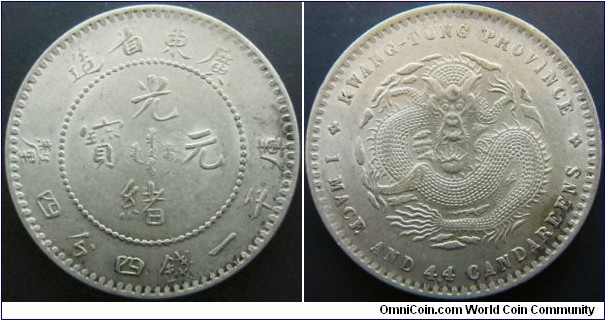 China Guangdong province 1890-1908 1.44 mace. 