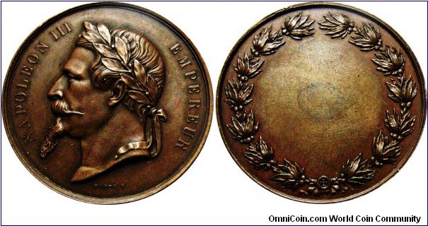 Medal, Napoleon III, 36 mm, fecit. Caque