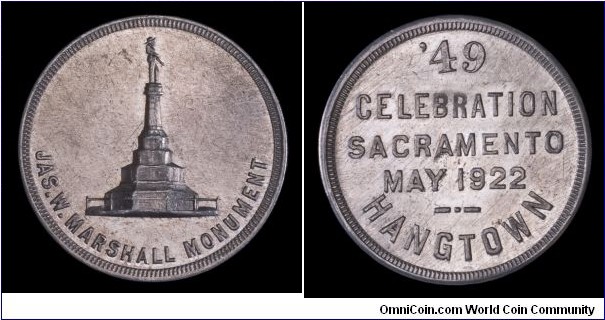 Days of '49 James Marshall Monument token.