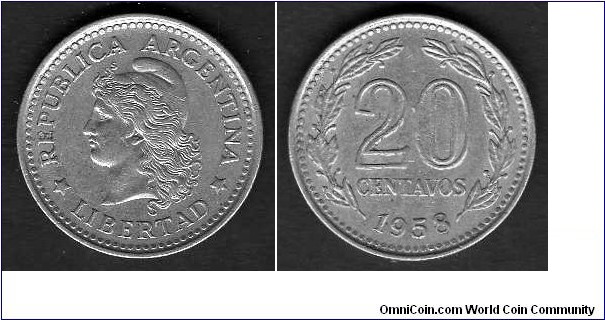 20 Centavos__km# 55__1957-1961