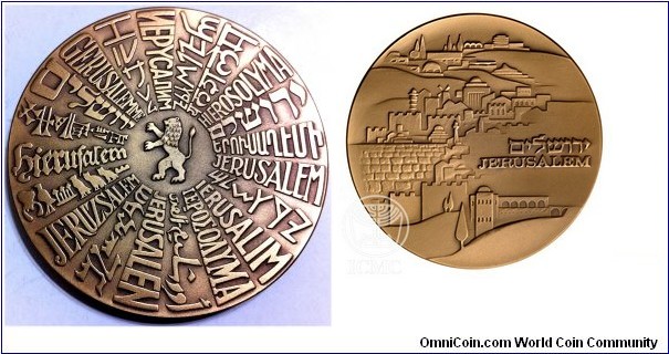 Jerusalem o.j.Medal. Bronze 58MM