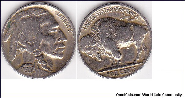 Indian Head nickel 1937 