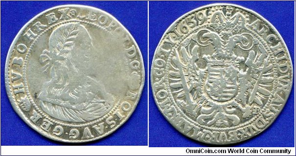 1 Thaler.
Leopold I (1657-1705), King of Hungary & Emperor of Holy Roman Empire.
*K.B.* - Kremintz mint.


Ag875f. 28,75gr.