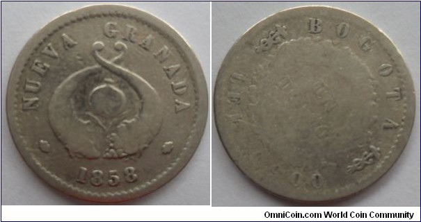 Colombia 1 Decimo 1858 Nueva Granada-Ley 0.900-Bogota-CAT 125-4
SOLD