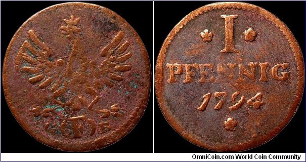 1794 1 Pfennig, Frankfurt