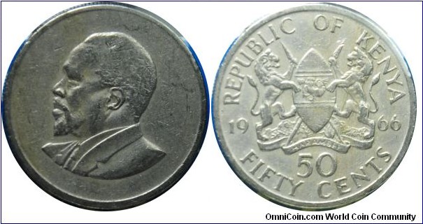 Kenya  50cents  1966
