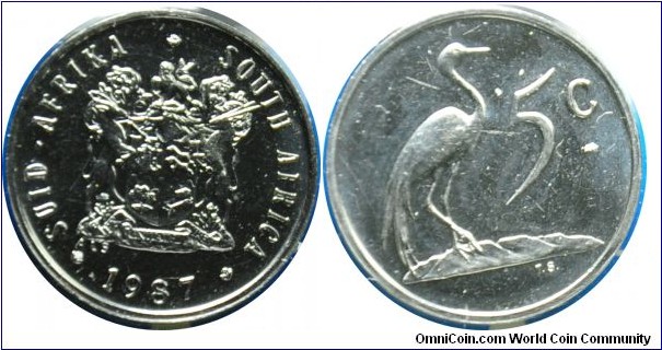 South Africa  5cent  1987