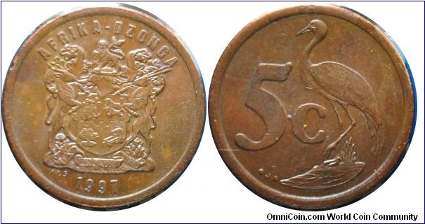 South Africa  5cent  1997