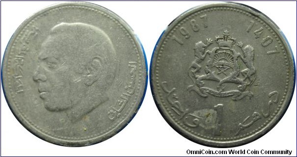 Morocco 1dirham (AH1407) 1987