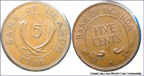 Uganda 5cents 1966